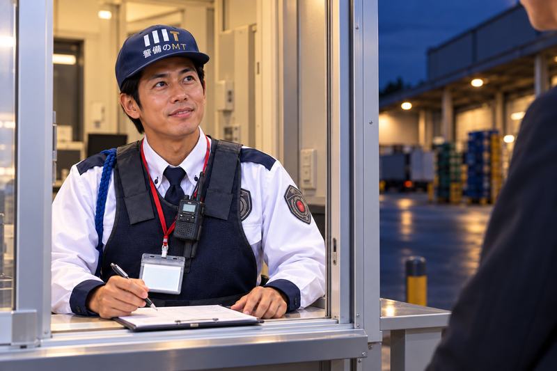 警備室での受付・出入管理